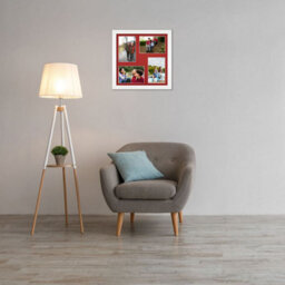 AK Frames 12X12 White Modern Multi Photo Frame With Crimson Mount - Holds 4 Apertures (4X) 6X4 Photos - thumbnail 3