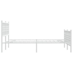 Berkfield Metal Bed Frame Without Mattress With Footboard White 137X190Cm - thumbnail 5