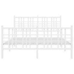 Berkfield Metal Bed Frame Without Mattress With Footboard White 137X190Cm - thumbnail 4