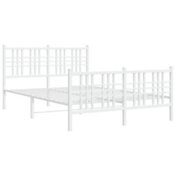 Berkfield Metal Bed Frame Without Mattress With Footboard White 137X190Cm - thumbnail 3