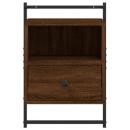 Berkfield Bedside Cabinet Wall-Mounted Brown Oak 40X30X61 Cm Engineered Wood - thumbnail 6