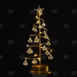 Amorly Acrylic Crystal Christmas Tree Night Light, Copper Wire Led Desk Lamp, Warm Ambience Decoration For Christmas Party Table Displays - thumbnail 4