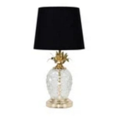 Glass Pineapple Touch Table Lamp 41Cm Tall Dimmable Led Light Bulb Metallic Gold - image 1