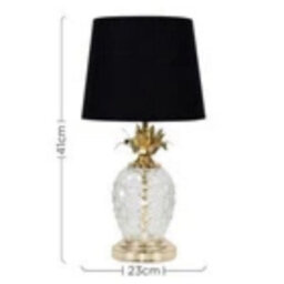 Glass Pineapple Touch Table Lamp 41Cm Tall Dimmable Led Light Bulb Metallic Gold - thumbnail 2