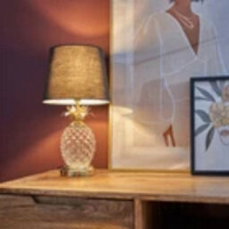 Glass Pineapple Touch Table Lamp 41Cm Tall Dimmable Led Light Bulb Metallic Gold - thumbnail 8