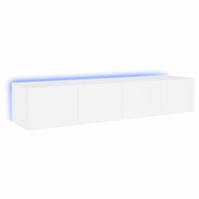 Berkfield Durable Tv Wall Cabinets With Led Lights 2 Pcs White 80X35X31 Cm - image 1