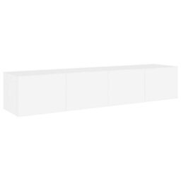 Berkfield Durable Tv Wall Cabinets With Led Lights 2 Pcs White 80X35X31 Cm - thumbnail 7