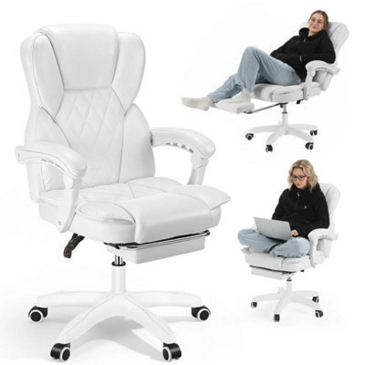 White Office Desk Chair High Back Adjustable Height Ergonomic - image 1
