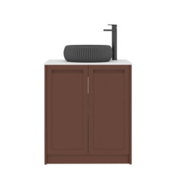 Royal Bathrooms Royal Bathroom Elmore 700mm Terracotta Clay Freestanding Bathroom Vanity Unit 2 Door Plain White Worktop With Milan Black Basin - thumbnail 7