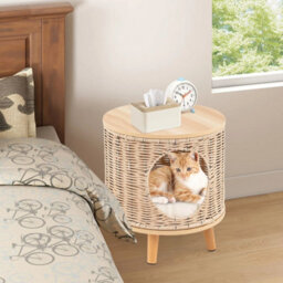 Cat House Cat Bed Indoor Cat Litter Box Enclosure W/ Detachable Cushion - thumbnail 4