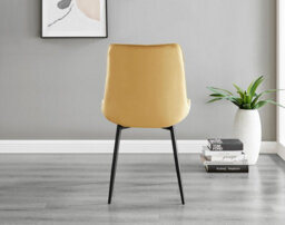 Furniturebox Uk Novara 120Cm Round Dining Table And 6 Mustard Pesaro Black Leg Chairs - thumbnail 8