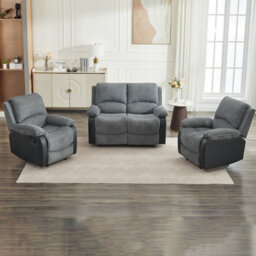 Manual Reclining Sofa Set, Corduroy Fabric Recliner Sectional Sofa Suite - 1+1+2 Sofa Set - thumbnail 4