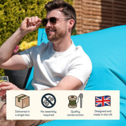 Icon Giant Indoor Outdoor Bean Bag Floor Cushion Aqua - thumbnail 3