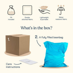 Icon Giant Indoor Outdoor Bean Bag Floor Cushion Aqua - thumbnail 7