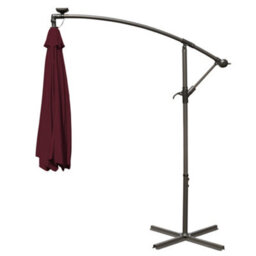 Sundaze 3M Wine Red Garden Banana Parasol Cantilever Umbrella Outdoor Patio With Solar Led Lights - thumbnail 8