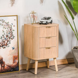 Nordlys 3-Drawer Natural Wood Dresser Classic Style Bedroom - thumbnail 3