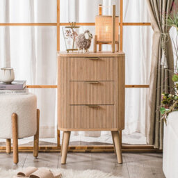 Nordlys 3-Drawer Natural Wood Dresser Classic Style Bedroom - thumbnail 4