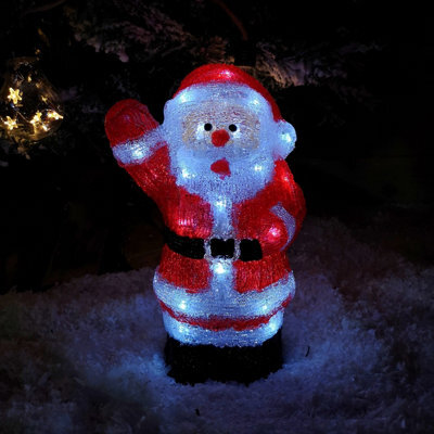 Samuel Alexander 28Cm Battery Operated Led Light Up Acrylic Christmas Santa Decoration - image 1
