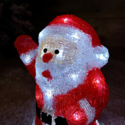 Samuel Alexander 28Cm Battery Operated Led Light Up Acrylic Christmas Santa Decoration - thumbnail 3