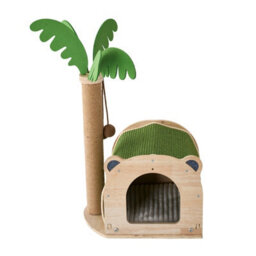 Living And Home Coconut Tree Cat Tree With Scratching Post And Hanging Balls - thumbnail 2