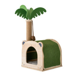 Living And Home Coconut Tree Cat Tree With Scratching Post And Hanging Balls - thumbnail 3