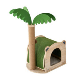 Living And Home Coconut Tree Cat Tree With Scratching Post And Hanging Balls - thumbnail 1