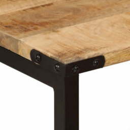 Berkfield Nesting Coffee Tables 3 Pcs Solid Wood Mango And Iron - thumbnail 6
