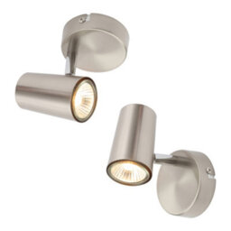 Litecraft 2 Pack Of Chobham Satin Nickel Adjustable Spotlight Wall Lights - thumbnail 2