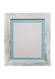 Frames By Post Metro Distressed White Frame With Blue Mount For Image Size 12 X 10 Inch - thumbnail 1