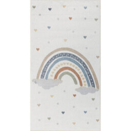 Livabliss Lillian-Kids Beige Orange Blue Green Washable Rug For Children's Rooms 80 X 150 Cm Easy Care, Non Shedding - thumbnail 2