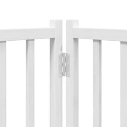 Walplus White Dog Gate With Door Foldable 6 Panels 480 Cm Poplar Wood 5 Panels + 1 Door - thumbnail 9