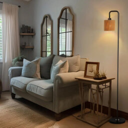 Thehotsale Cylindrical Shape Modern Floor Lamp Standing Light 158Cm H, Light Brown