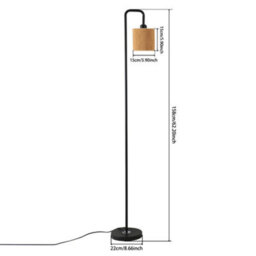 Thehotsale Cylindrical Shape Modern Floor Lamp Standing Light 158Cm H, Light Brown - thumbnail 9