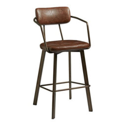 Cuzet Bar Stool - Old Anvil - Vintage Fauz Leather - thumbnail 1