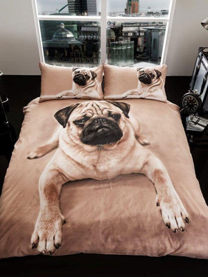 Pug Puppy King Size Duvet Cover And Pillowcase Set - image 1