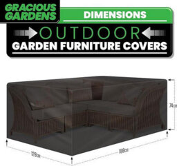 Gracious Gardens Rectangular 180X120X74Cm Outdoor Patio Waterproof Garden Furniture Cover, Weatherproof Rattan Sofa Protector - thumbnail 5