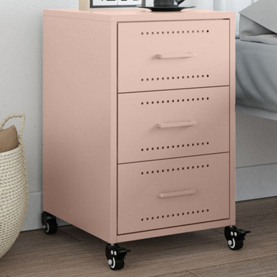 Berkfield Bedside Cabinet Pink 36X39X59 Cm Steel - image 1