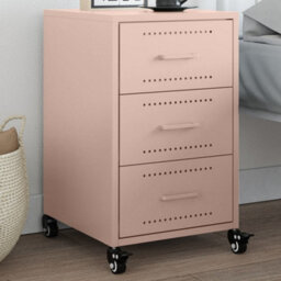 Berkfield Bedside Cabinet Pink 36X39X59 Cm Steel