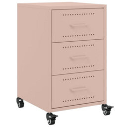 Berkfield Bedside Cabinet Pink 36X39X59 Cm Steel - thumbnail 2