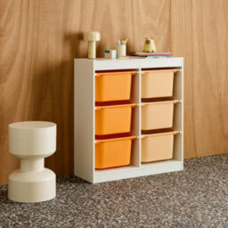 Sweeek - Children's Storage Unit With 6 Plastic Bins White Orange/peach 81.5X30X89 Cm - Sora - thumbnail 5