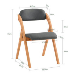 Sobuy Fst92-Sgx2,set Of 2 Folding Chairs Padded Wooden Dining Office Desk Chairs,grey,w47Xd51Xh78 - thumbnail 3