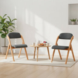 Sobuy Fst92-Sgx2,set Of 2 Folding Chairs Padded Wooden Dining Office Desk Chairs,grey,w47Xd51Xh78 - thumbnail 2