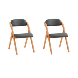 Sobuy Fst92-Sgx2,set Of 2 Folding Chairs Padded Wooden Dining Office Desk Chairs,grey,w47Xd51Xh78 - thumbnail 1