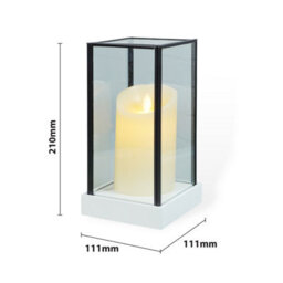 Netagon Xmas Haus Hurricane Glass Artificial Candle Holder With Large Led Candle Battery Operated - thumbnail 2