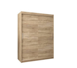 Arte Tokyo Contemporary 2 Sliding Door Wardrobe 5 Shelves 2 Rails Oak Sonoma Effect (H)2000mm (W)1500mm (D)620mm - thumbnail 1