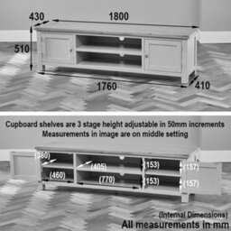 The Furniture Market Cotswold Cream Painted Large Widescreen Tv Unit Up To 80 Tv Size - thumbnail 9