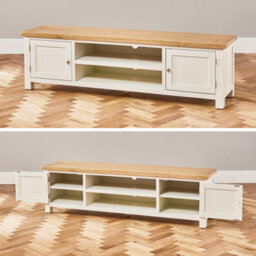 The Furniture Market Cotswold Cream Painted Large Widescreen Tv Unit Up To 80 Tv Size - thumbnail 5
