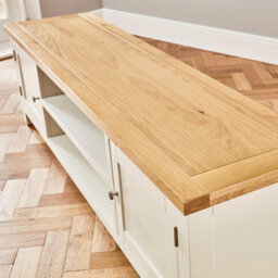 The Furniture Market Cotswold Cream Painted Large Widescreen Tv Unit Up To 80 Tv Size - thumbnail 6
