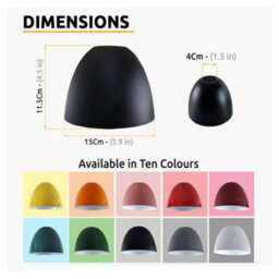 Green 15Cm Metal Lamp Shade Modern Ceiling Pendant Light, Easy Fit E27 For Kitchen, Bedroom & Living Room - thumbnail 2