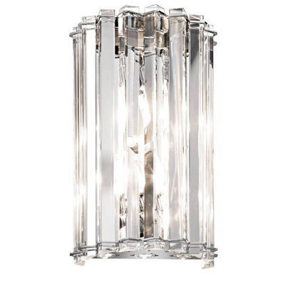 Luminosa Lighting Luminosa Crystal Skye 2 Light Indoor Wall Light Chrome, Crystal, G9 - image 1